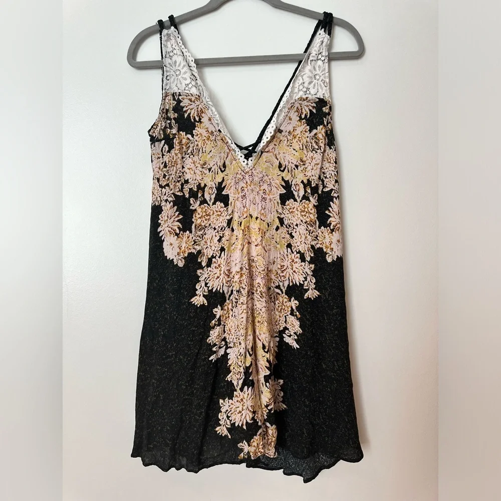 Free People intimately slip dress with lace and tie detail